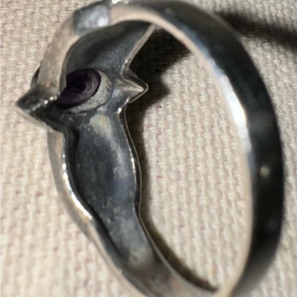 Vintage Judith Jack Amethyst & .925 Sterling Silver & Marcasite Ring Sz 8 READ - Picture 10 of 12